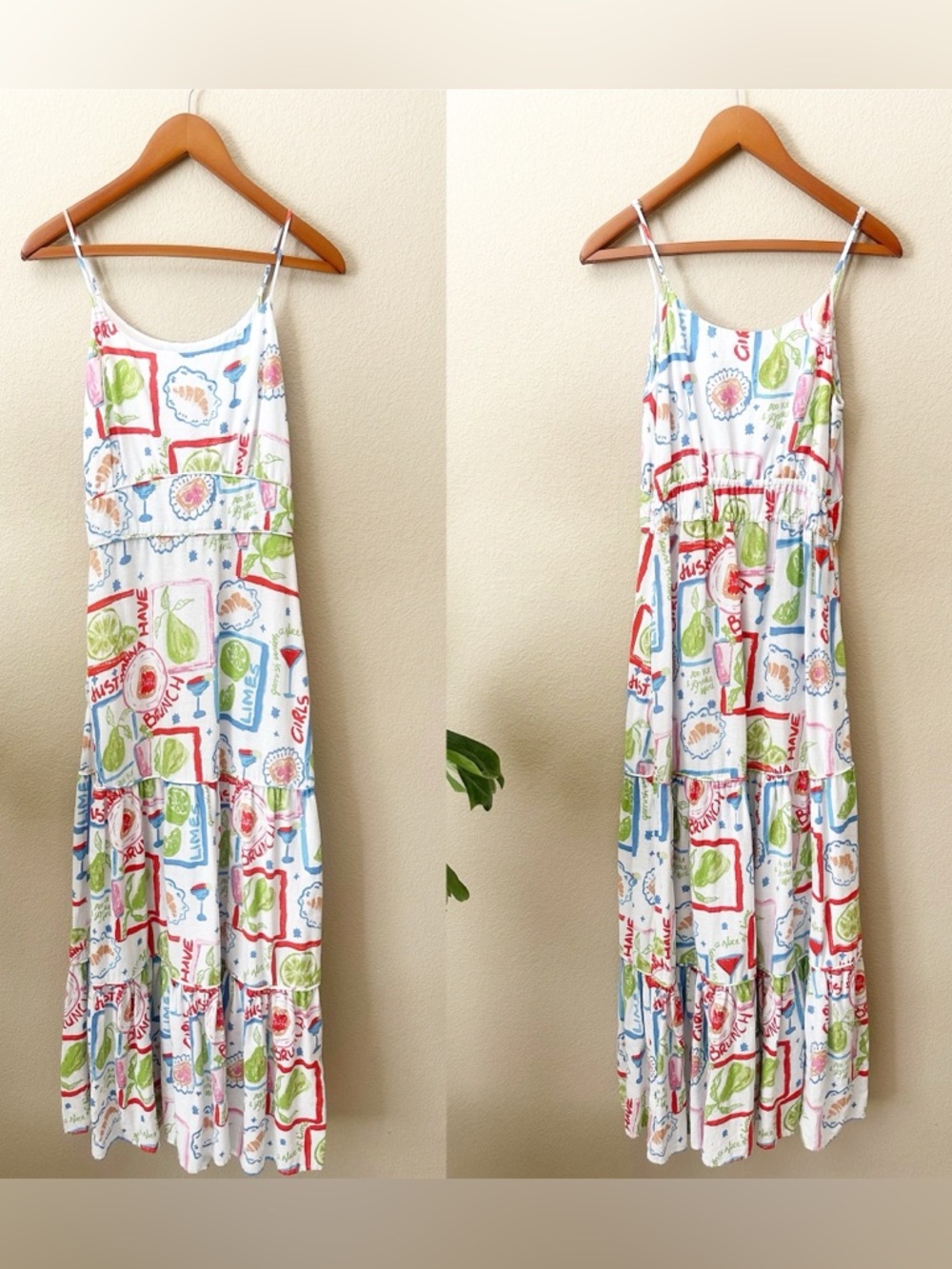 Cynthia Rowley Girls Brunch Linen Tiered Maxi Dress S